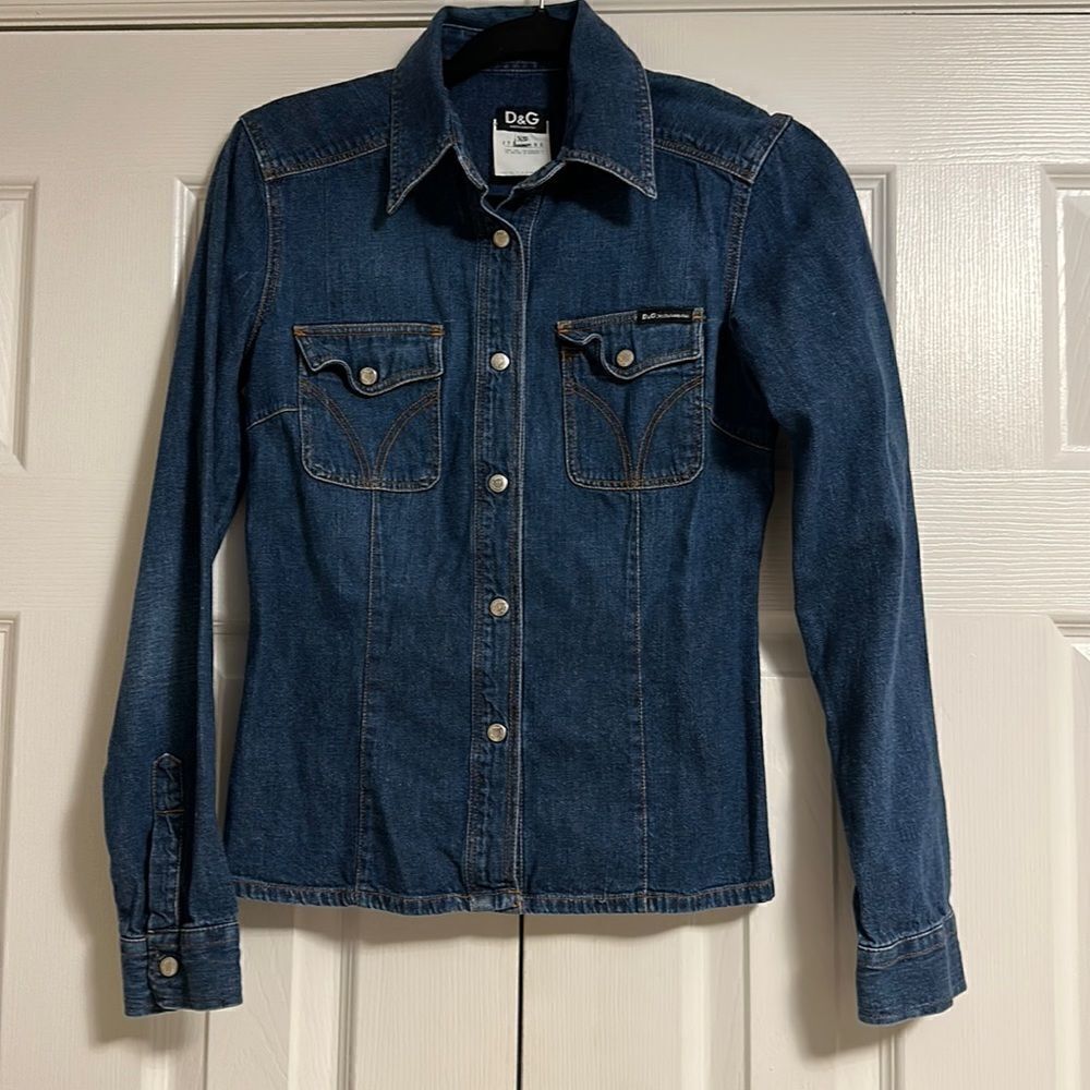 D&G Women’s Denim Button Down Shirt Size XS